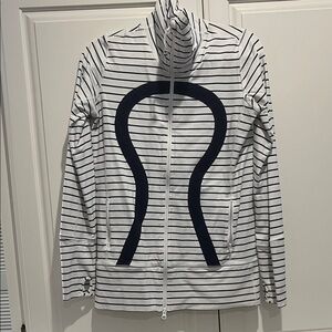 lululemon athletica Navy and White Striped Jacket